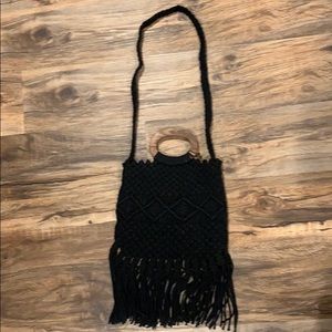 DANIELLE NICOLE CROCHET FRINGE PURSE